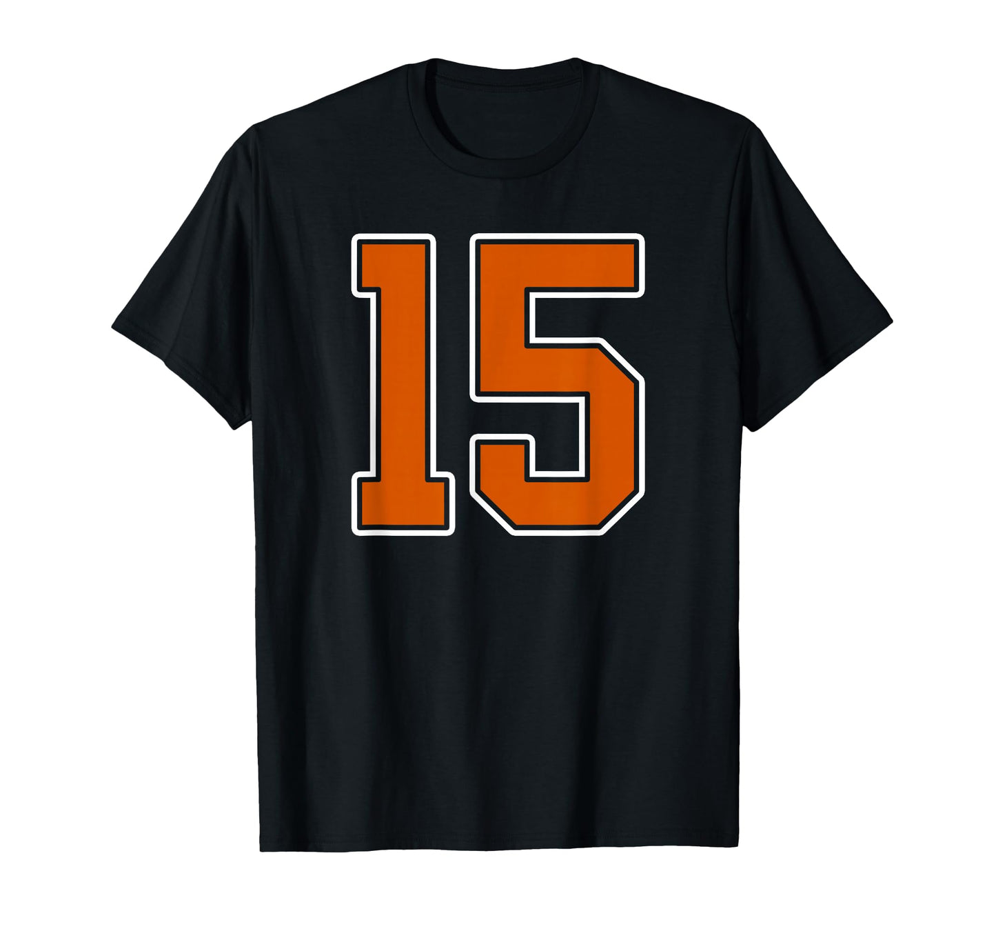 Burnt Orange White Number 15 Jersey Player Uniform #15 T-Shirt