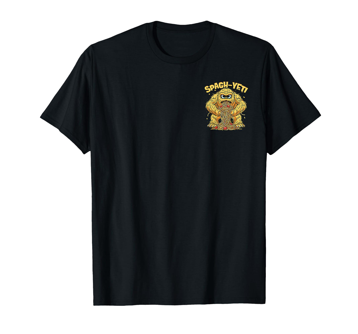 Spagh-Yeti Fun Slogan Monster Noodles Minimalist T-Shirt