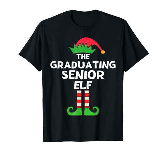 Graduating Senior Elf Matching Family Christmas Party Pajama T-Shirt