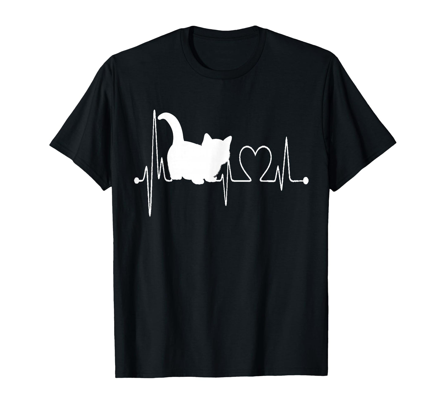 Munchkin Cat Heartbeat EKG Funny Cute I Love My Munchkin Cat T-Shirt
