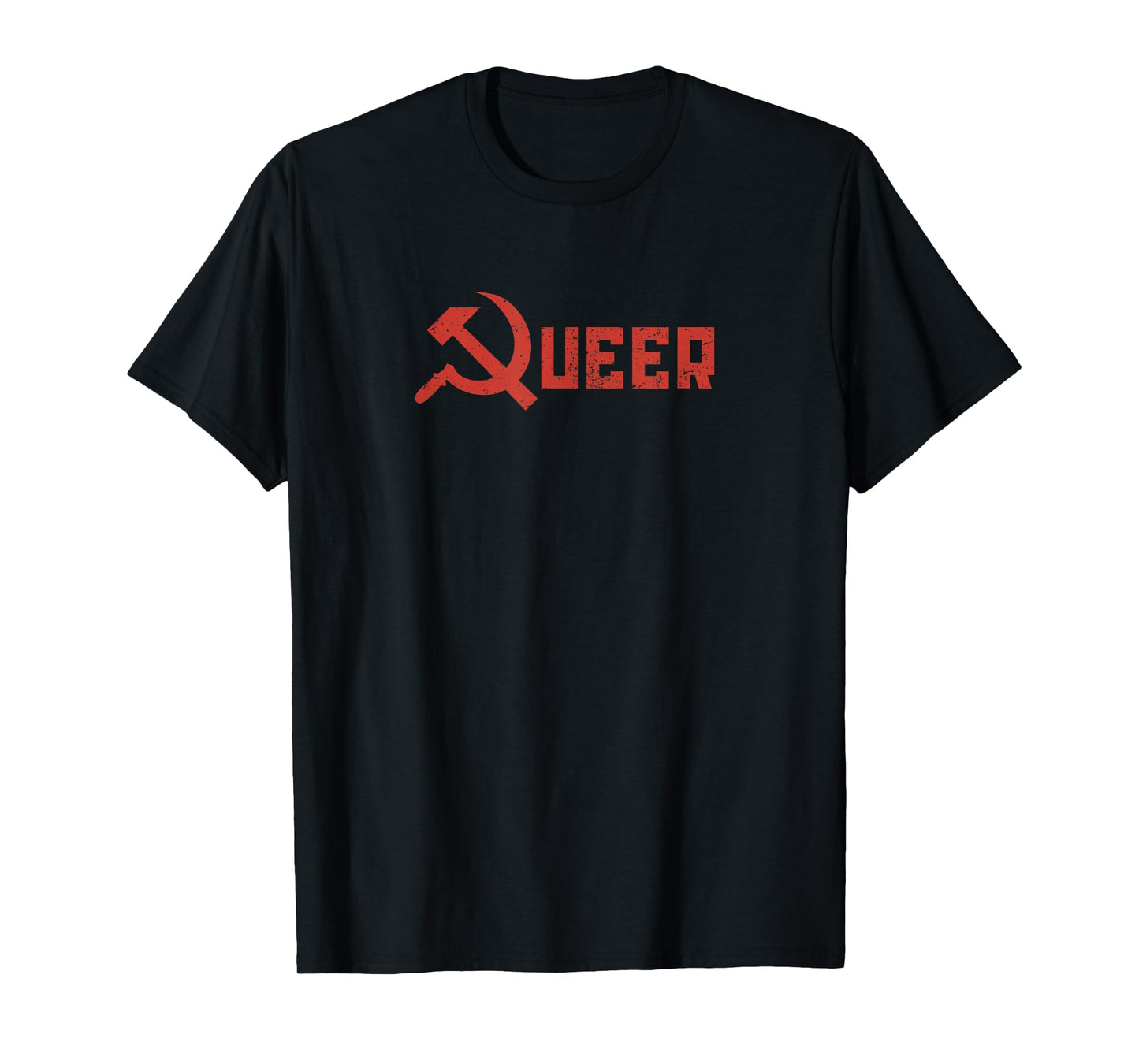 Queer Communist Hammer and Sickle Socialism Pride red T-Shirt