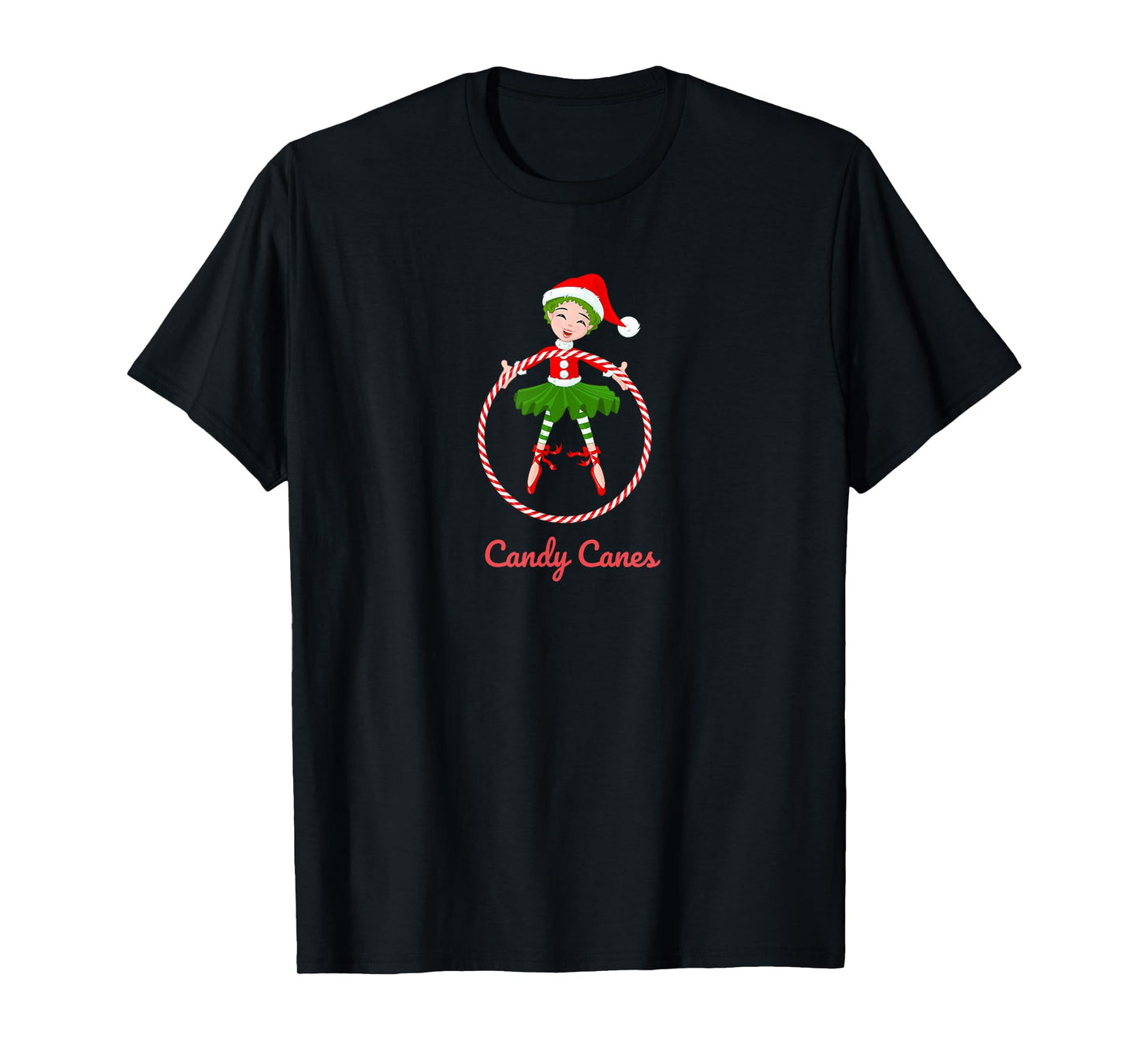 CANDY CANES HOOPS NUTCRACKER Christmas Ballet Dancer Graphic T-Shirt