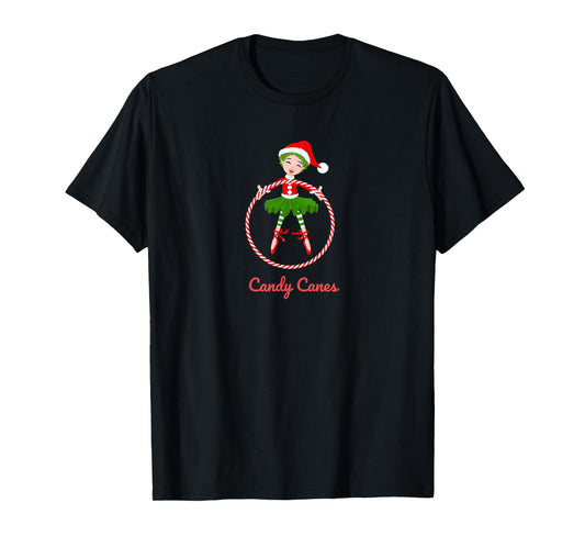 CANDY CANES HOOPS NUTCRACKER Christmas Ballet Dancer Graphic T-Shirt