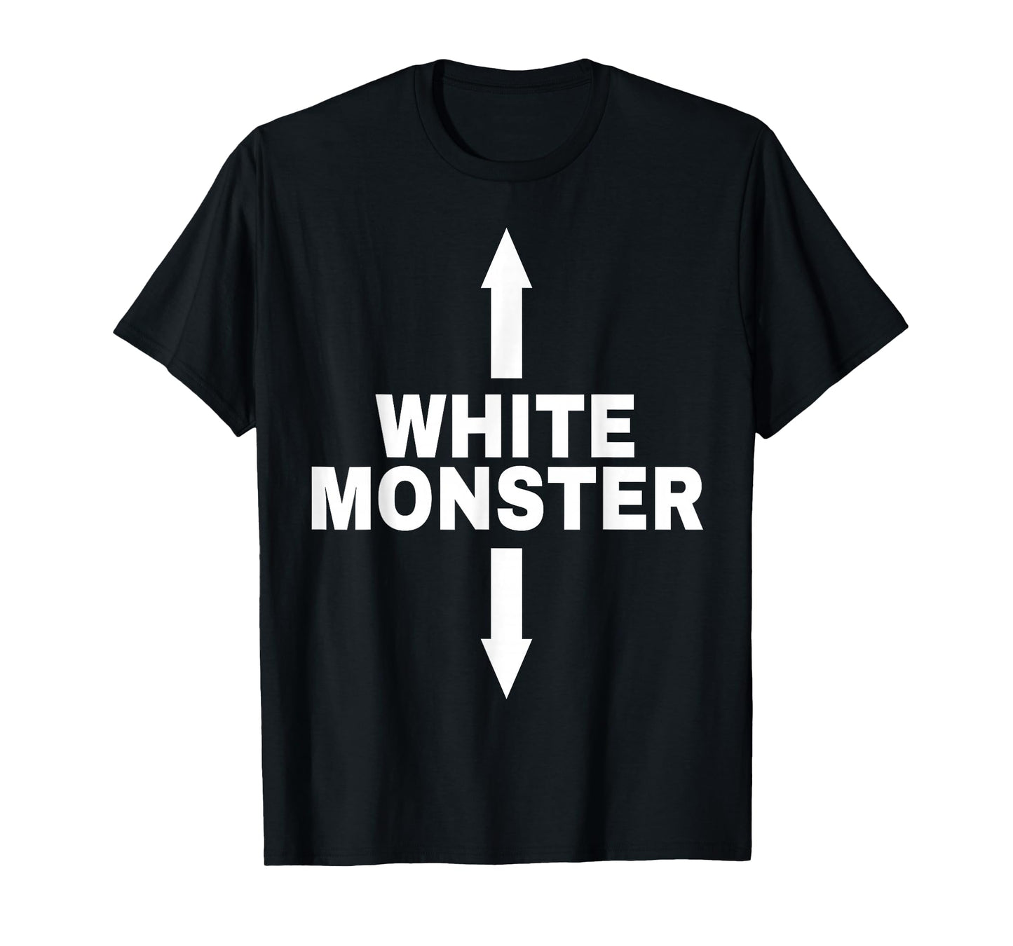 White Monster with Up and Down Arrows T-Shirt