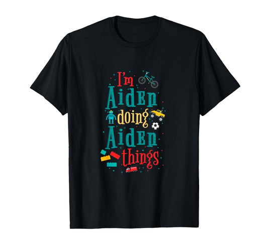 Kids I'm Aiden Doing Aiden Things Cute Boys Gift T-Shirt