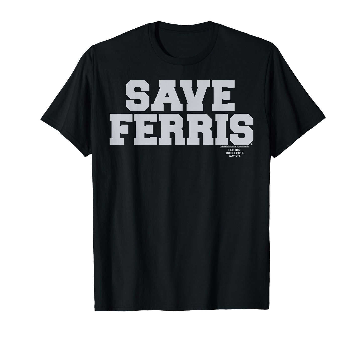 Ferris Bueller's Day Off Save Ferris Gray Typography Graphic T-Shirt
