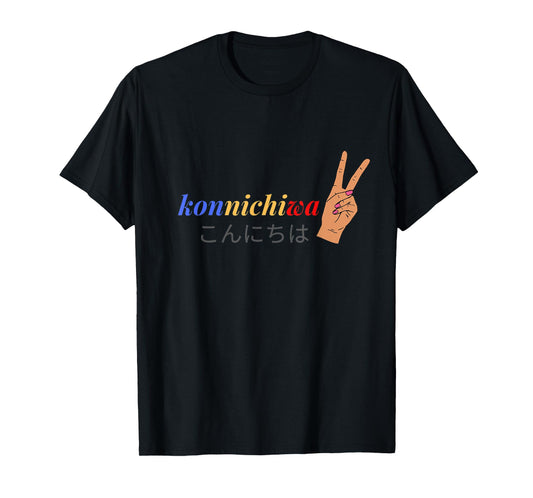 Konnichiwa Japanese Peace Sign T-Shirt