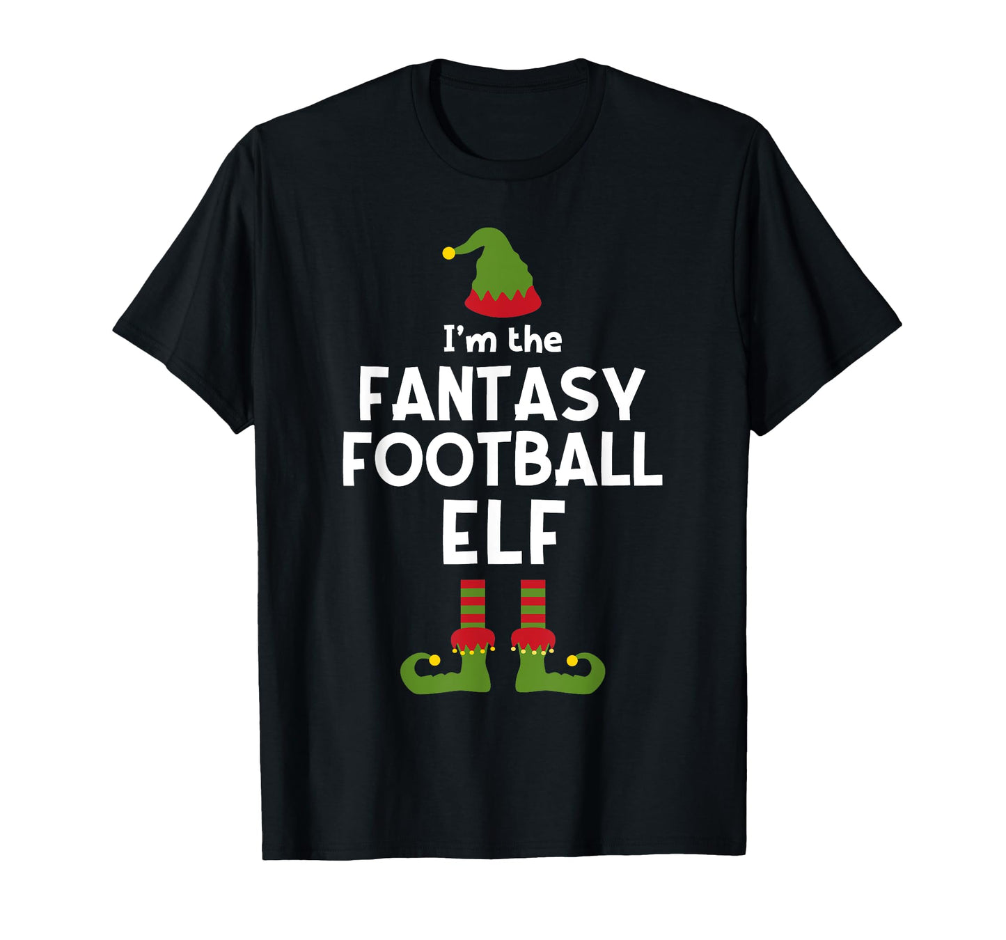 Fantasy Football Elf Funny Christmas Party Commissioner T-Shirt