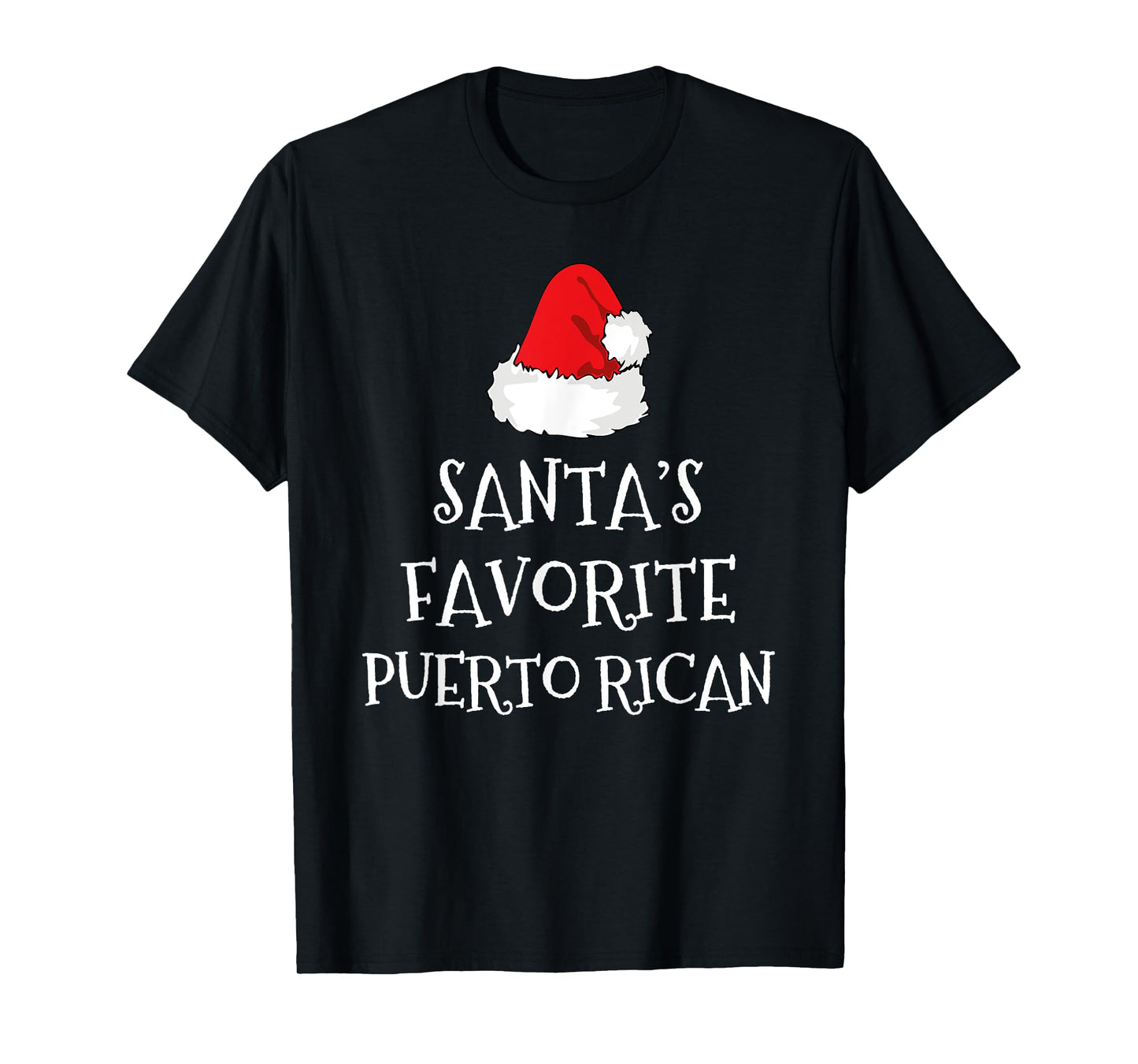 Santa's Favorite Puerto Rican Christmas Hat Funny Xmas Rico T-Shirt