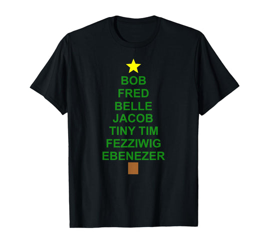 Scrooge Tiny Tim Dickens A Christmas Carol Christmas Tree T-Shirt