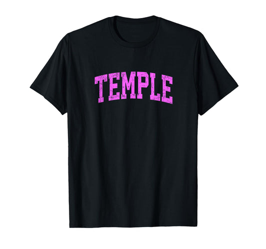 Temple Texas TX Vintage Athletic Sports Pink Design T-Shirt