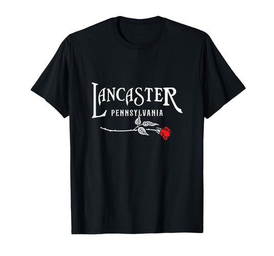 Vintage Lancaster Pennsylvania With A Red Rose PA Hometown T-Shirt
