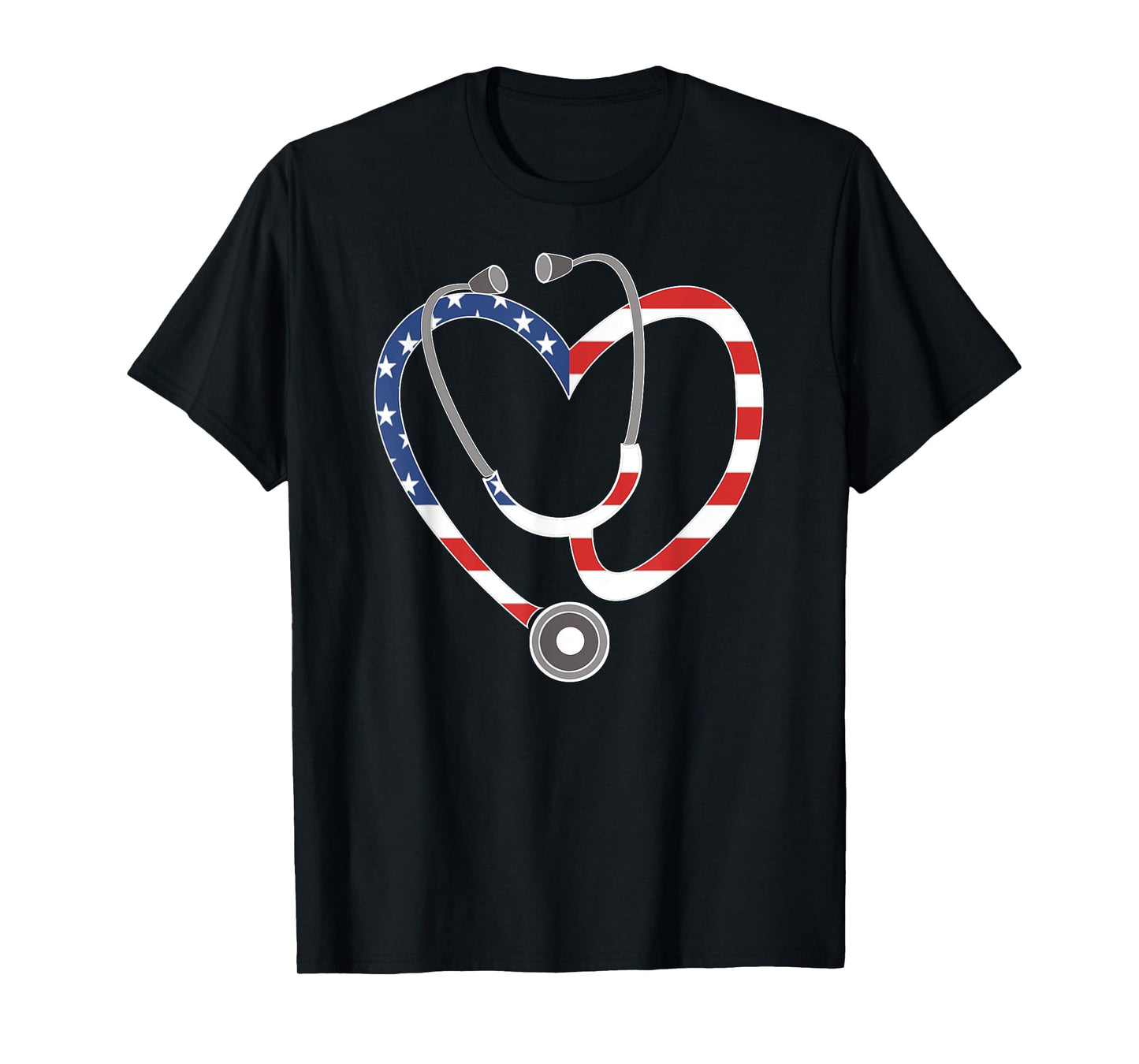 Patriot Stethoscope Flag Nurse Tee Shirt RN CNA