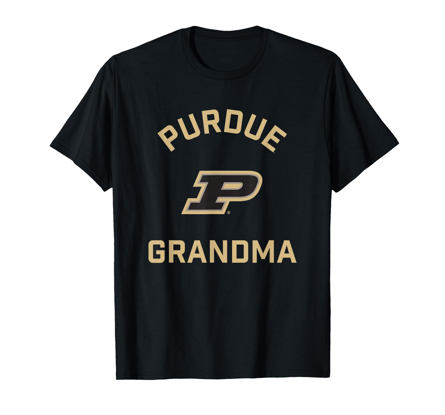 Campus Lab Purdue Boilermakers Arched Grandma T-Shirt - Black, Small, Unisex-Adults, Short Sleeve, Classic Fit, Cotton 100%