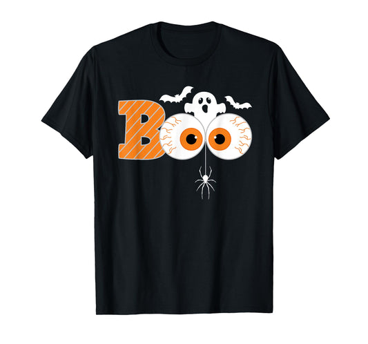 Halloween Ghost Boo Eyeball With Bat Halloween Costume T-Shirt