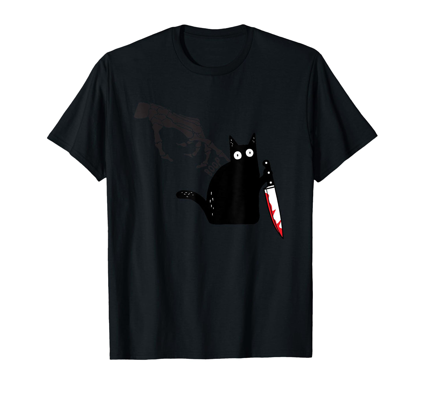 Spooky Boop Skeleton Hand Touch Ghost Cat Halloween T-Shirt