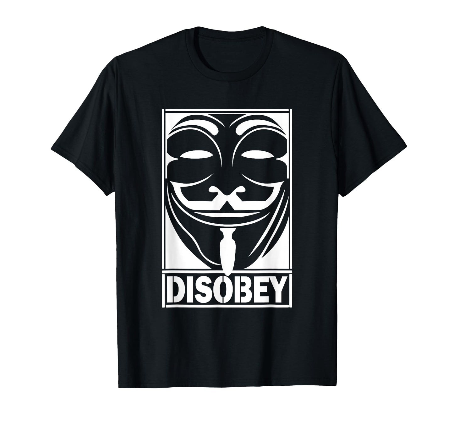 Disobey Big Face Anonymous Anon Revolution Hacker T-Shirt