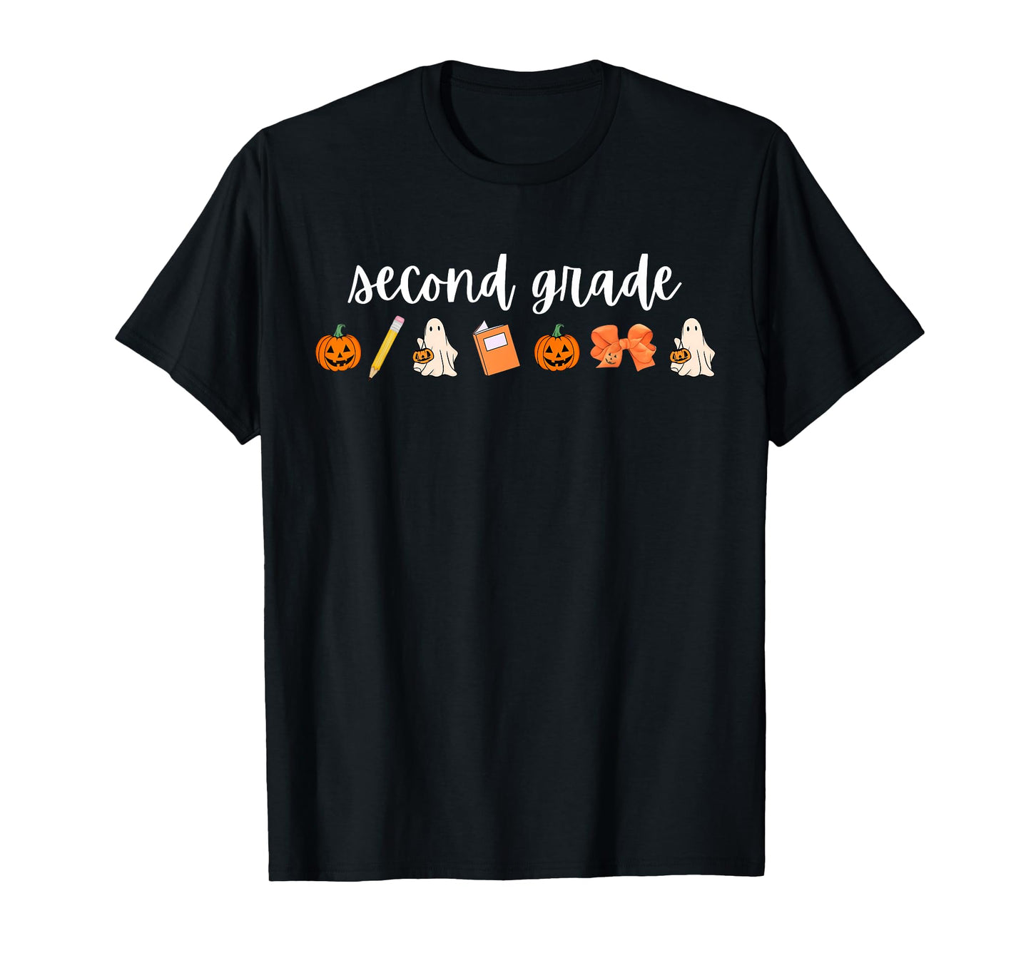 Second Grade Pumpkin Fall Ghost Halloween 2nd Grade Teacher T-Shirt
