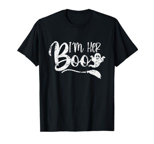 Vintage I'm Her Boo Funny Matching Couples Halloween T-Shirt