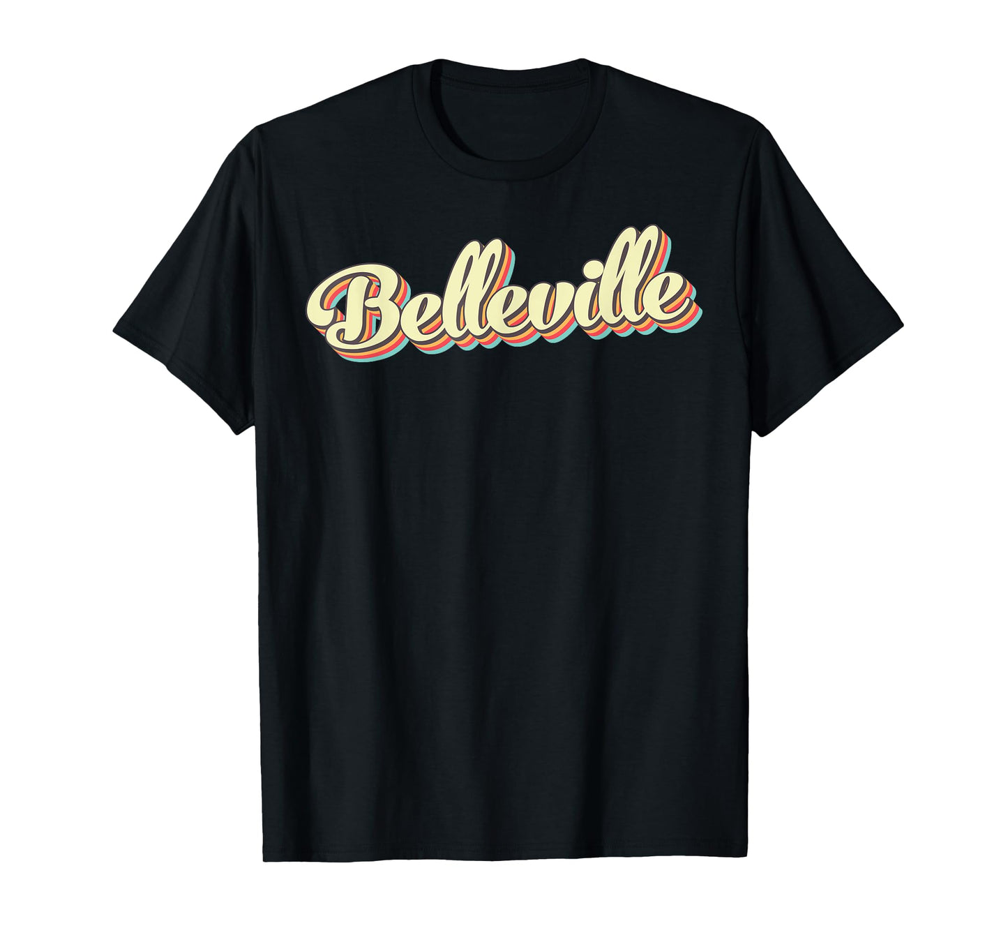 Belleville TShirt Retro Art Baseball Font Vintage T-Shirt