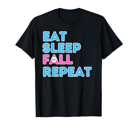 Eat Sleep Fall Repeat Video Game Guys Video Gamer T-Shirt
