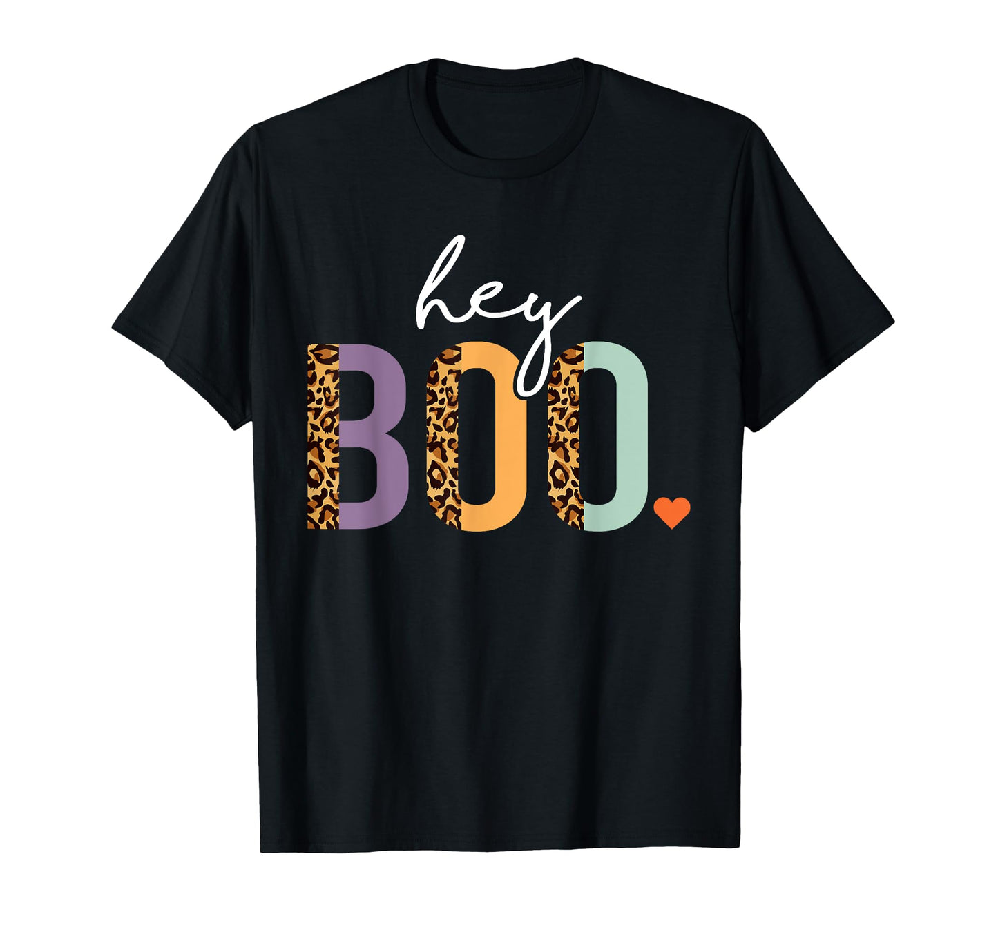 Hey Boo Shirt, Women Halloween Costume, Boo Leopard Girls T-Shirt