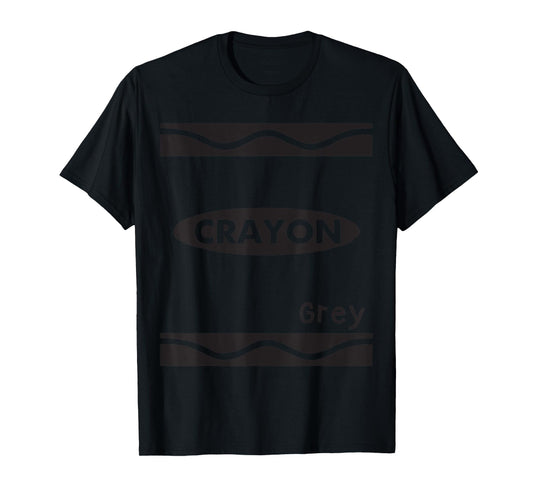Grey-Crayon Graphic Halloween Costume Group Team Matching T-Shirt