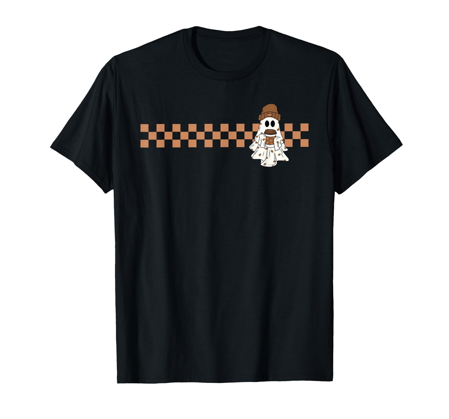 Funny Ghost Coffee Spooky Season Trick Or Treat Halloween T-Shirt