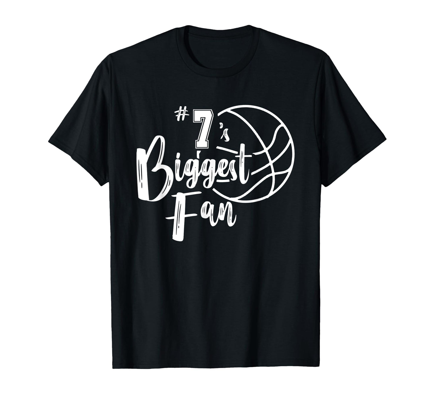 Number 7's Biggest Fan Shirt Basketball Player Mom Dad T-Shirt