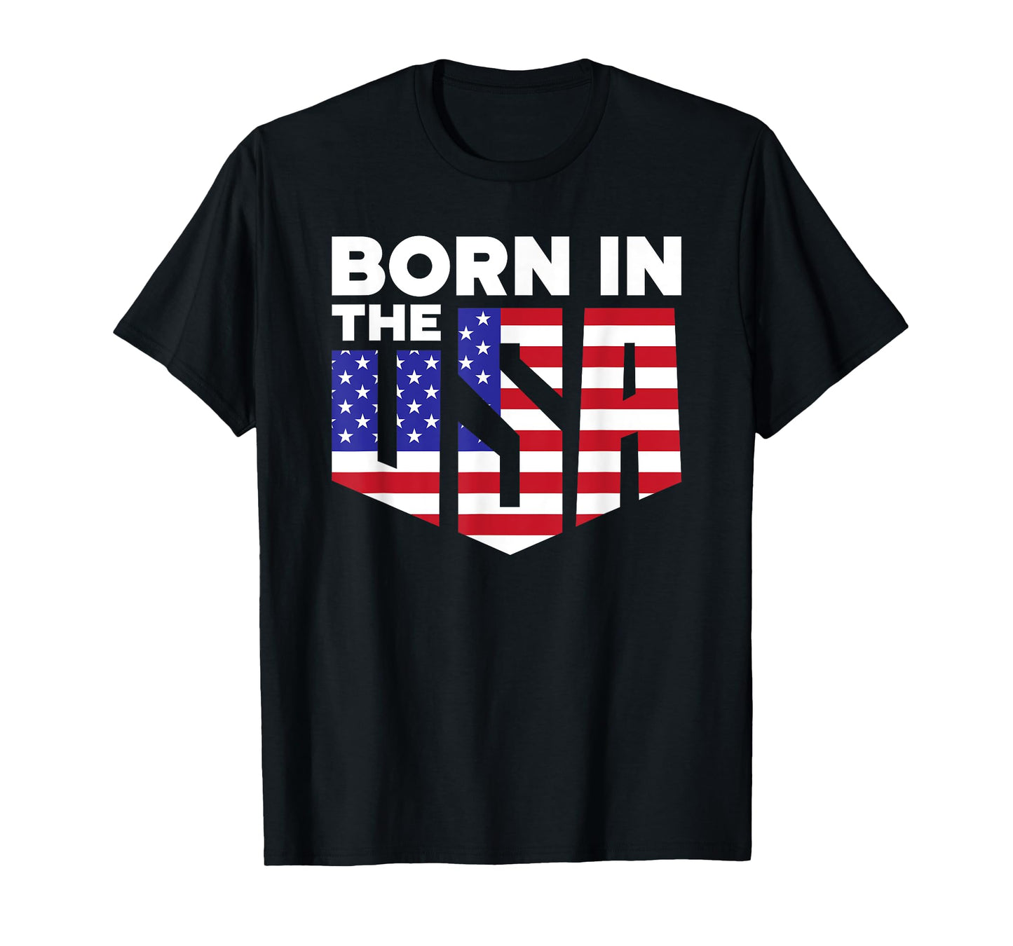 Born In The USA American Patriotic US Flag Patriot T-Shirt for Women Kids Men
