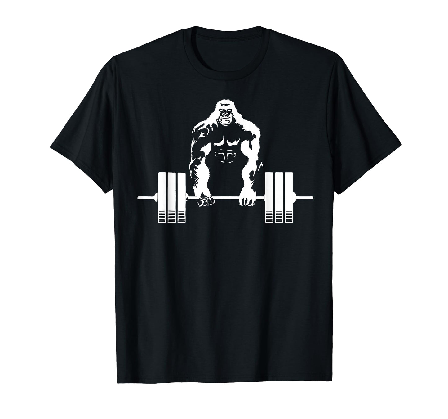 Weightlifting Gorilla Gym - Fitness Gorilla Lifting T-Shirt - Black, Unisex, Small, Short Sleeve, Classic Fit, Cotton, Polyester Blend