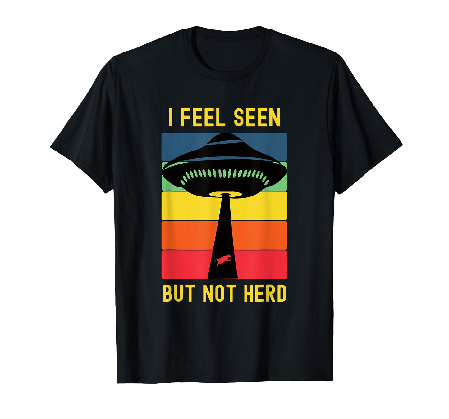 Funny Alien Abduction UFO Extraterrestrial Cow Introvert T-Shirt
