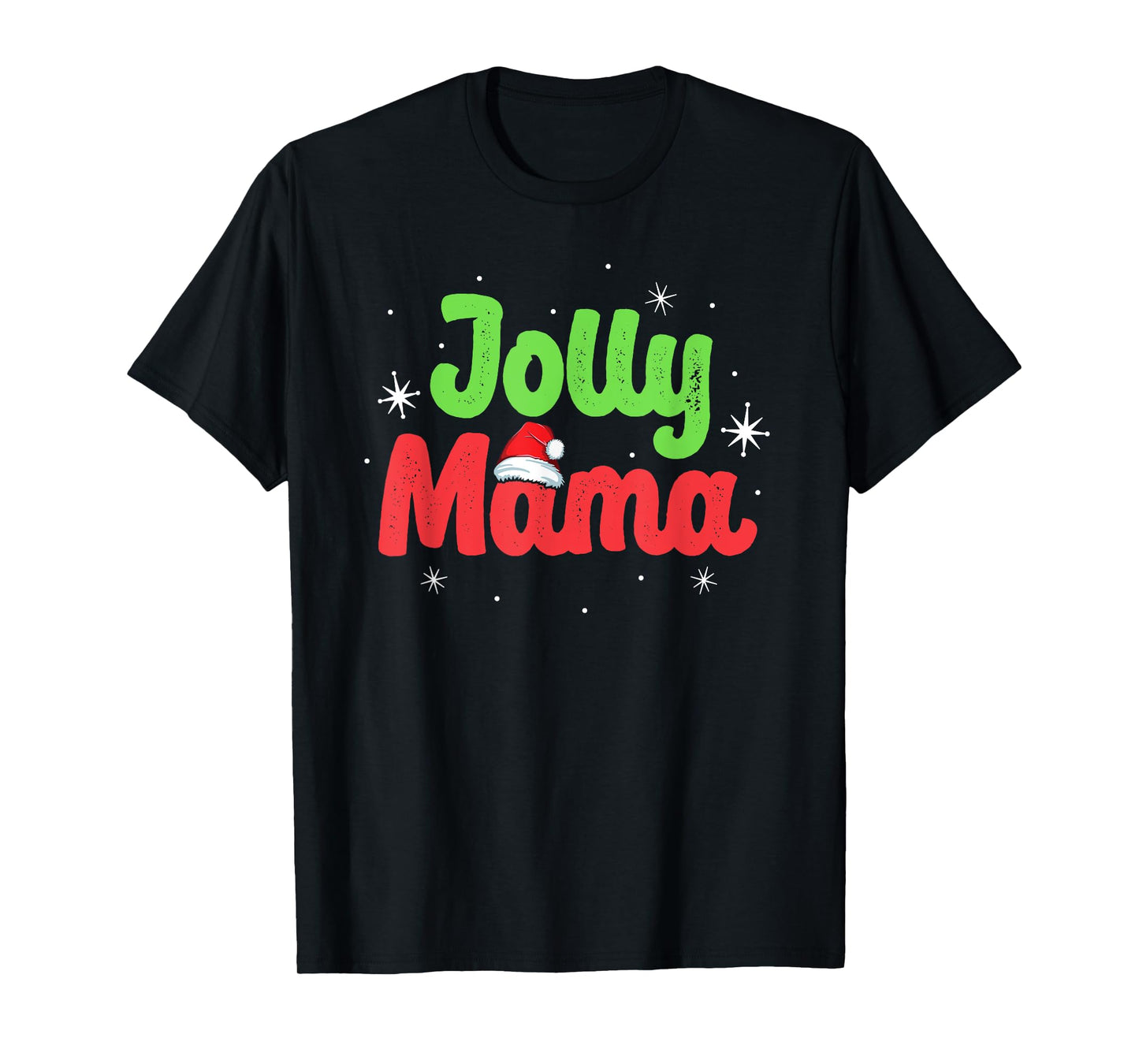 Vintage Jolly Mama Mom Mother Matching Family Christmas T-Shirt
