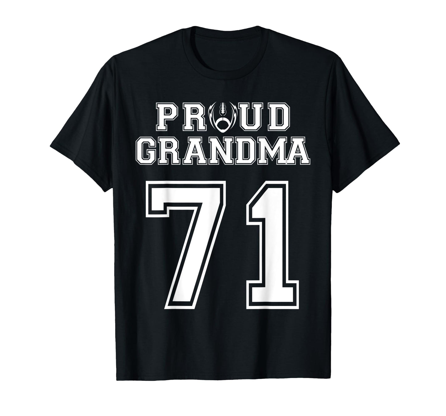 Custom Proud Football Grandma Number 71 Personalized Women T-Shirt