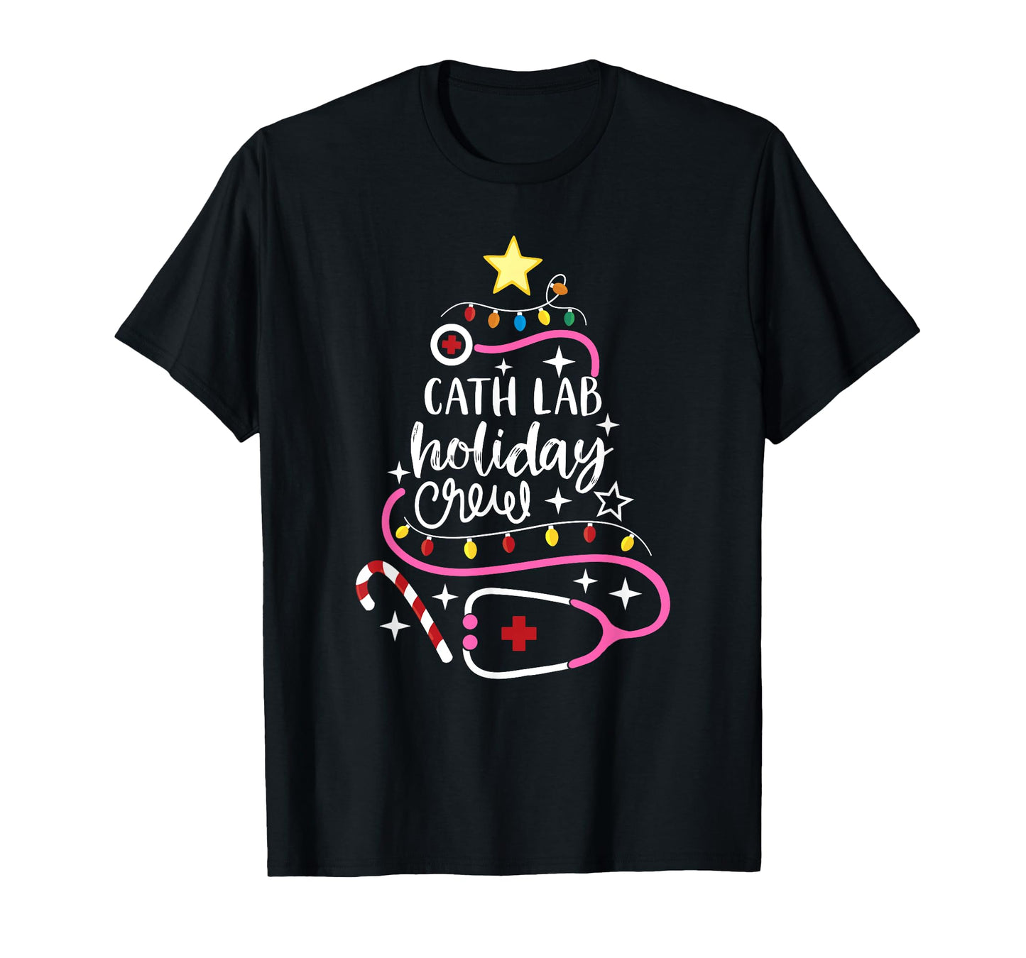 Cath Lab Holiday Crew Catheterization Lab Nurse Secretary T-Shirt
