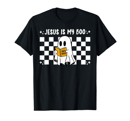 Retro Jesus Is My Boo Ghost Faith Christian Halloween T-Shirt