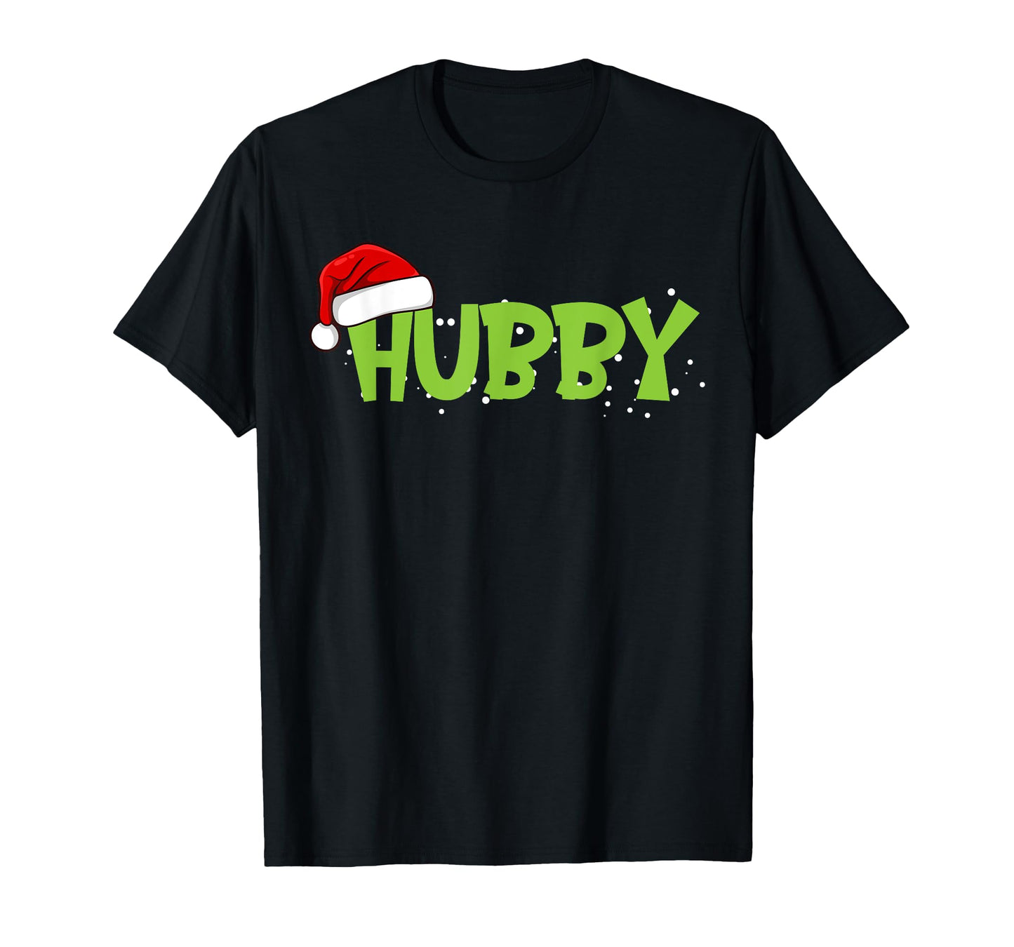 Santa Hat Husband Family Matching Christmas Lights Funny T-Shirt