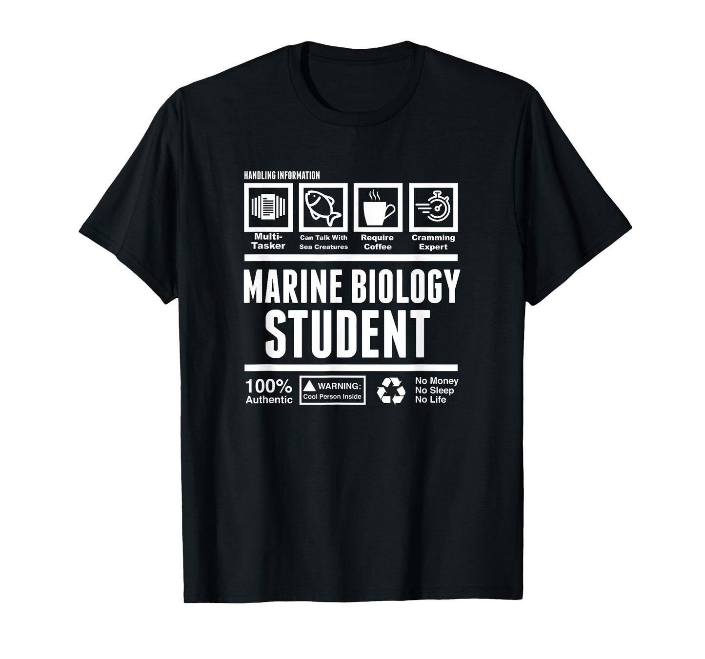 Funny Marine Biology Student Handling Information T-Shirt T-Shirt