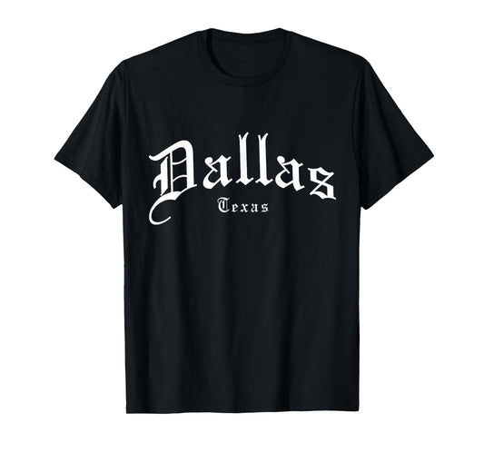 Dallas Texas Vintage Old School English Font Pride T-Shirt