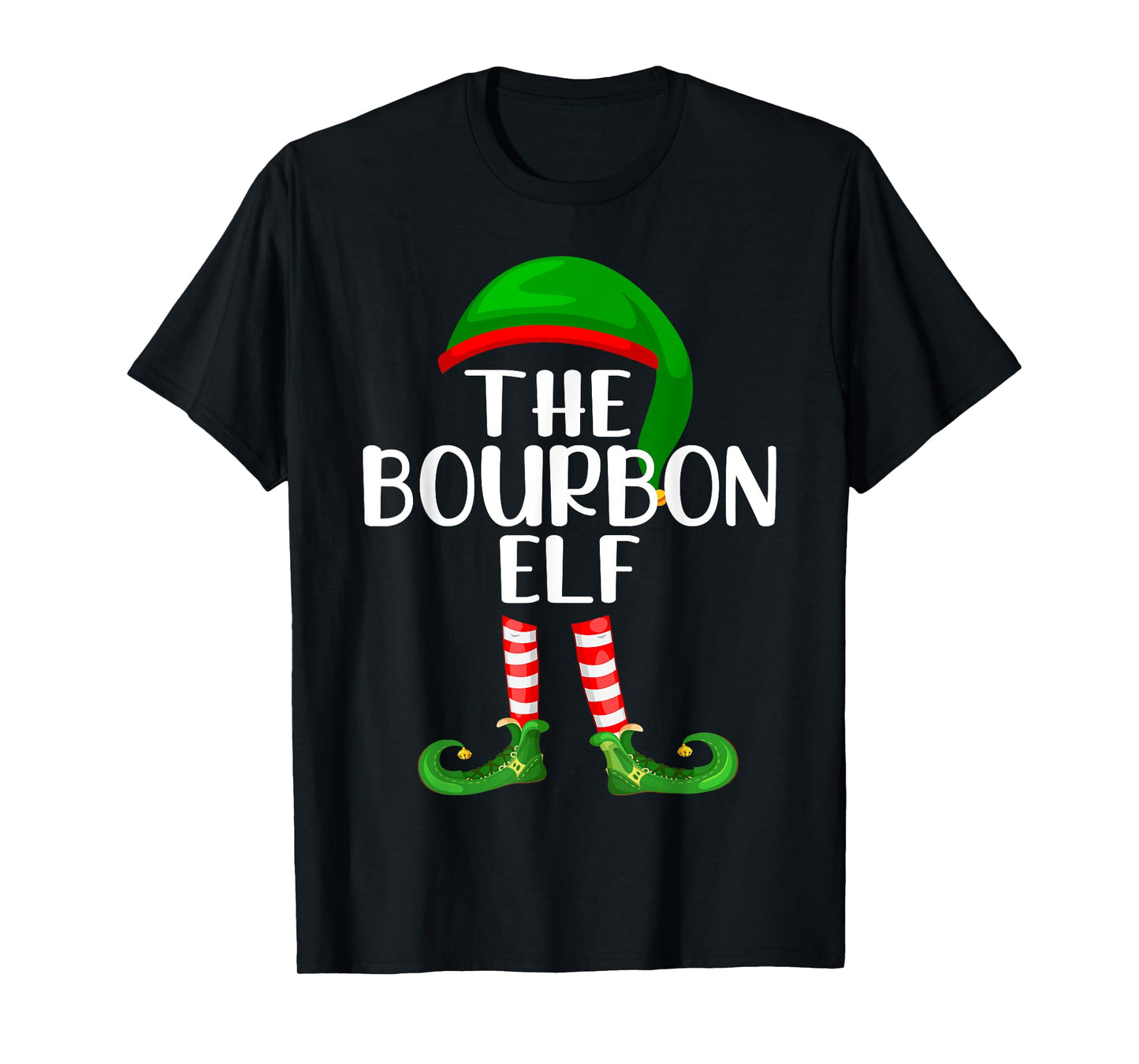 Funny The Bourbon Elf Matching Family Christmas T-Shirt