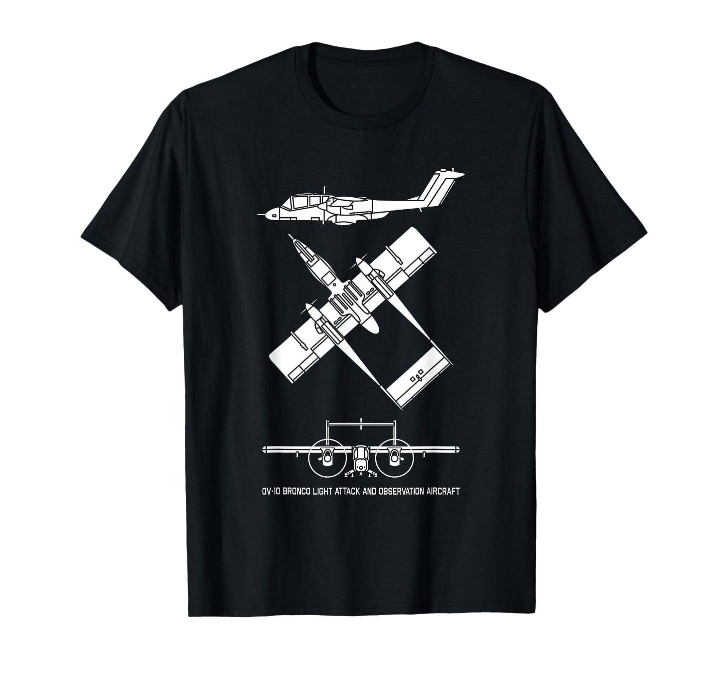 OV-10 Bronco American Plane Cutout Silhouette T-Shirt