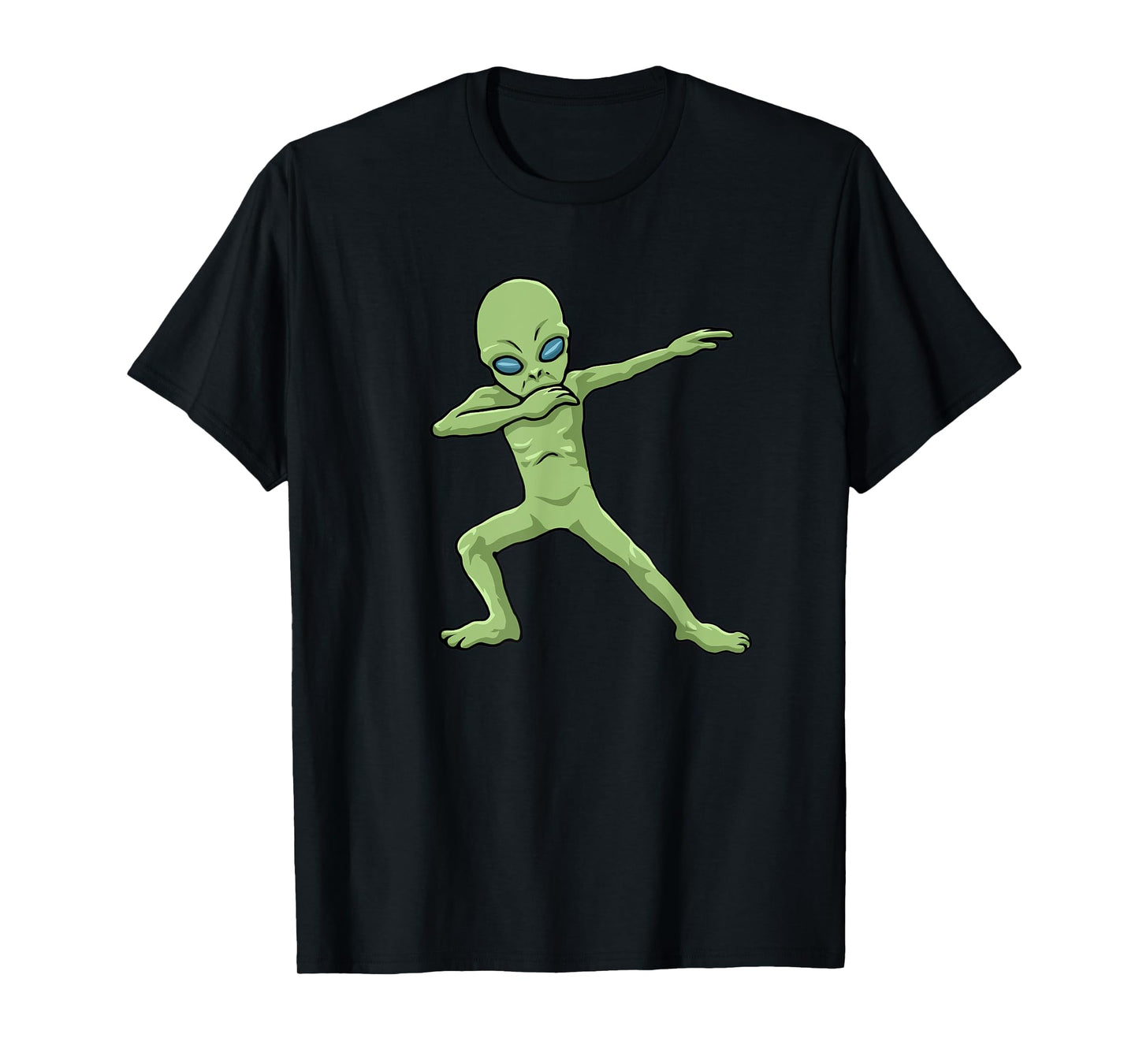 Funny Halloween Clothing Dabbing Alien T-Shirt - Men's Black Short Sleeve Classic Fit Crew Neck T-Shirt - Small