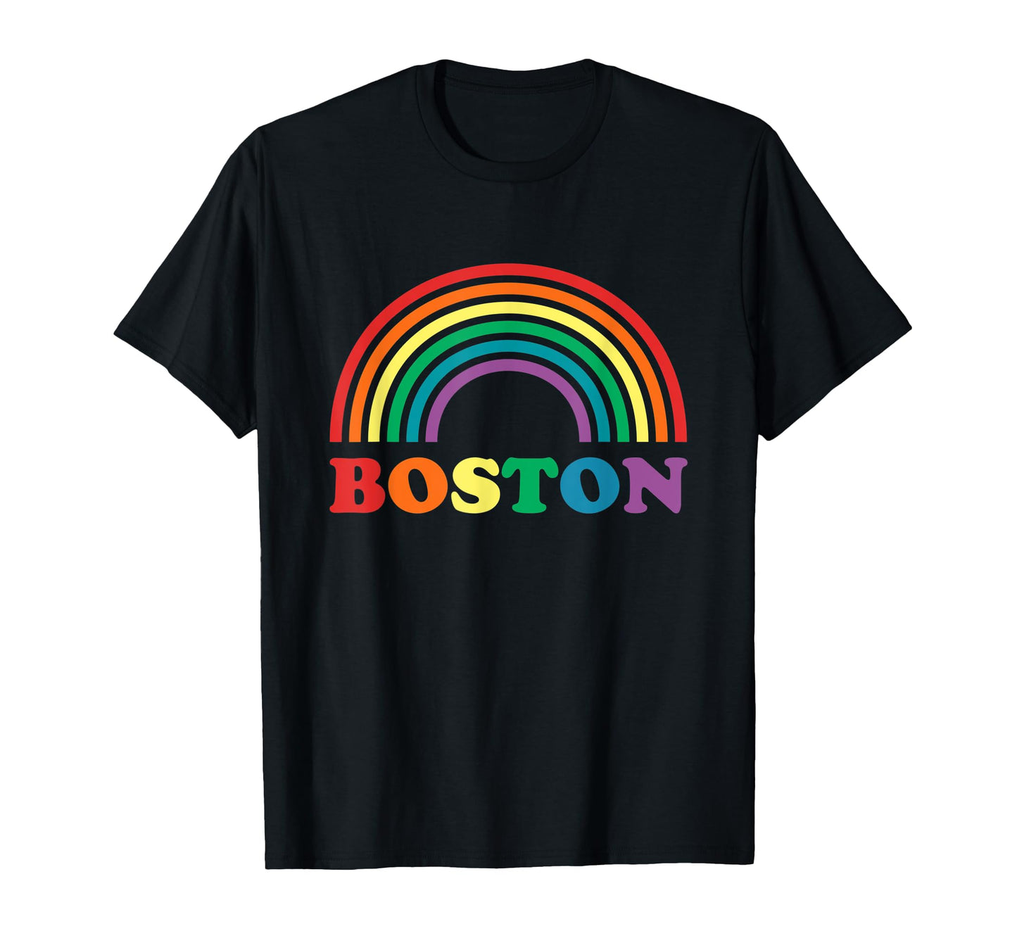 Rainbow Pride Shirt Gay LGBT Parade Boston Massachusetts T-Shirt