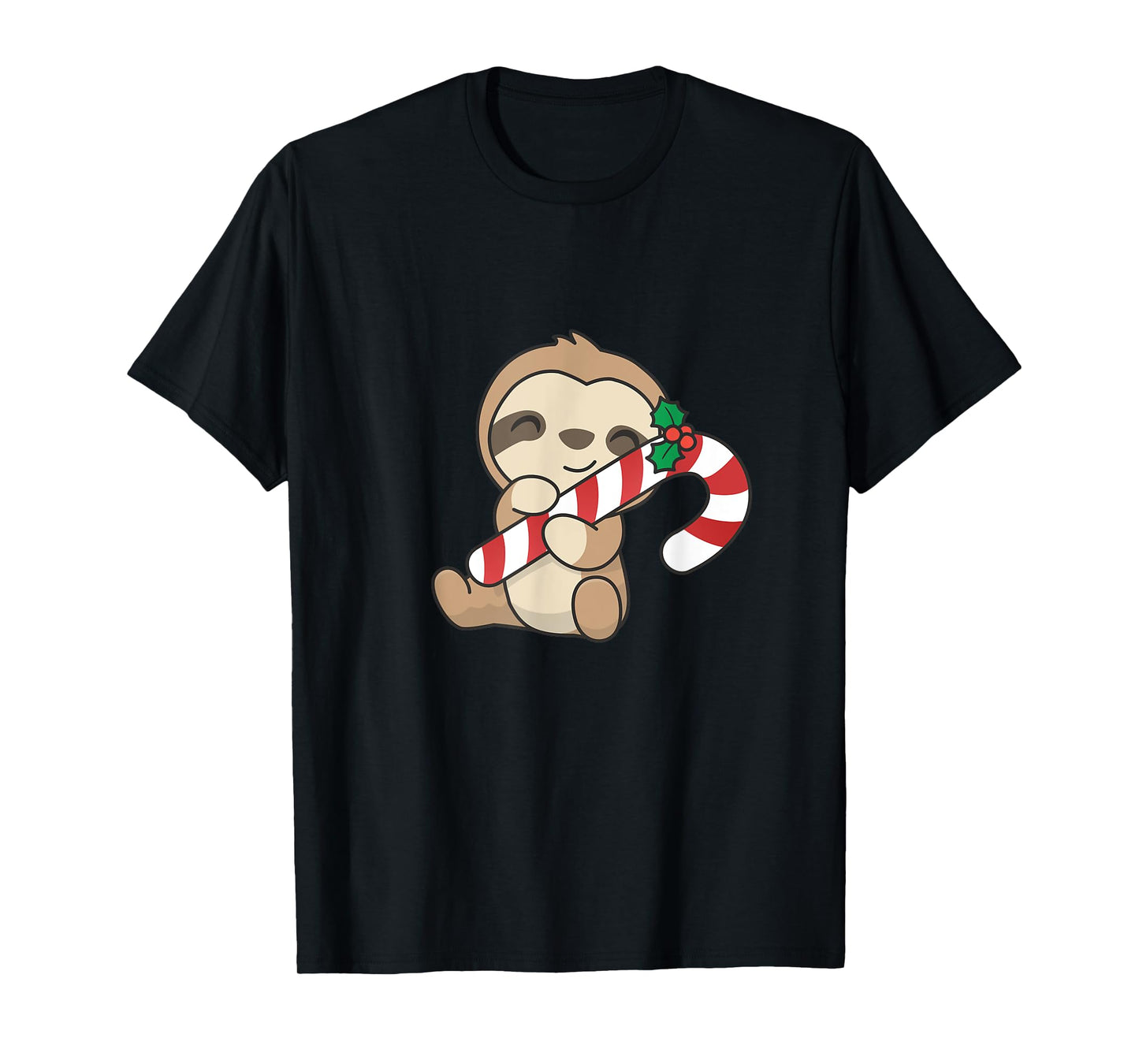 Sloth Christmas Candy Cane Cute Sloth T-Shirt