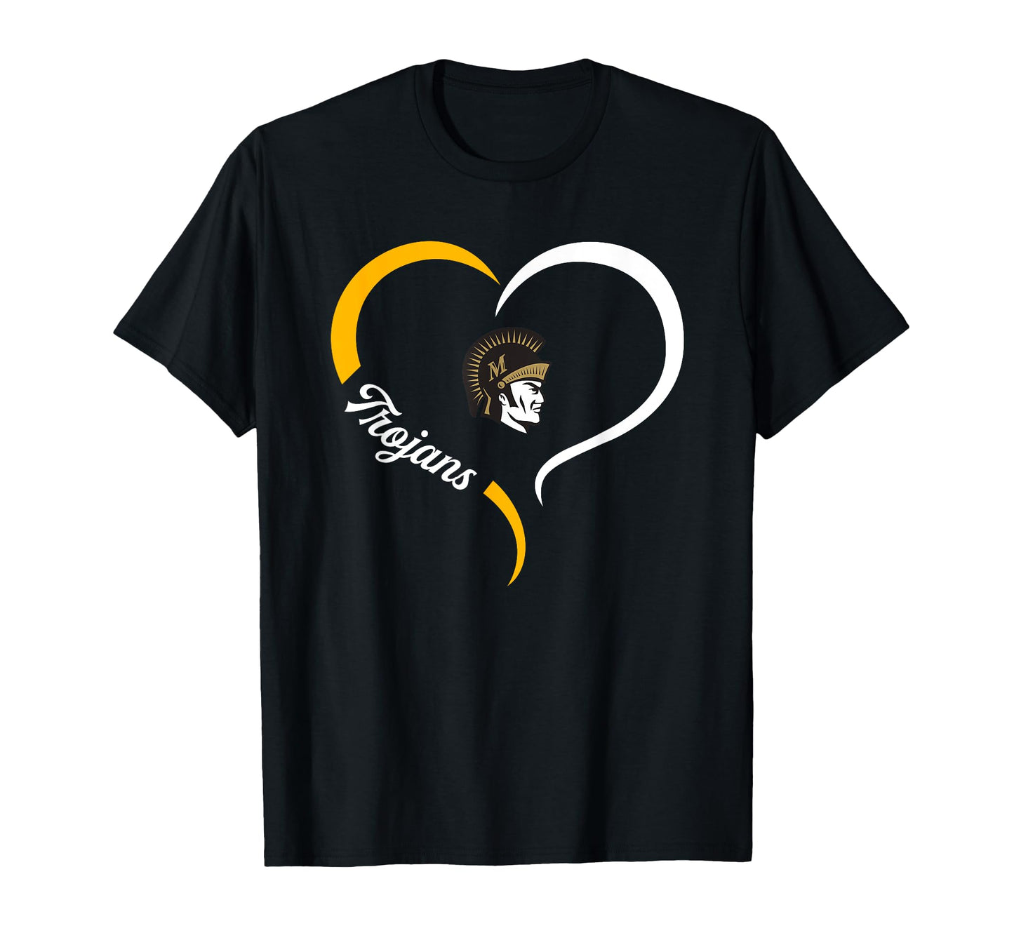 Millington Central Trojans Logo Half Heart Slogan HS T-Shirt