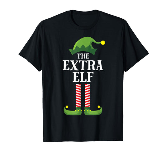 Extra Elf Matching Family Group Christmas Party Funny Elf T-Shirt
