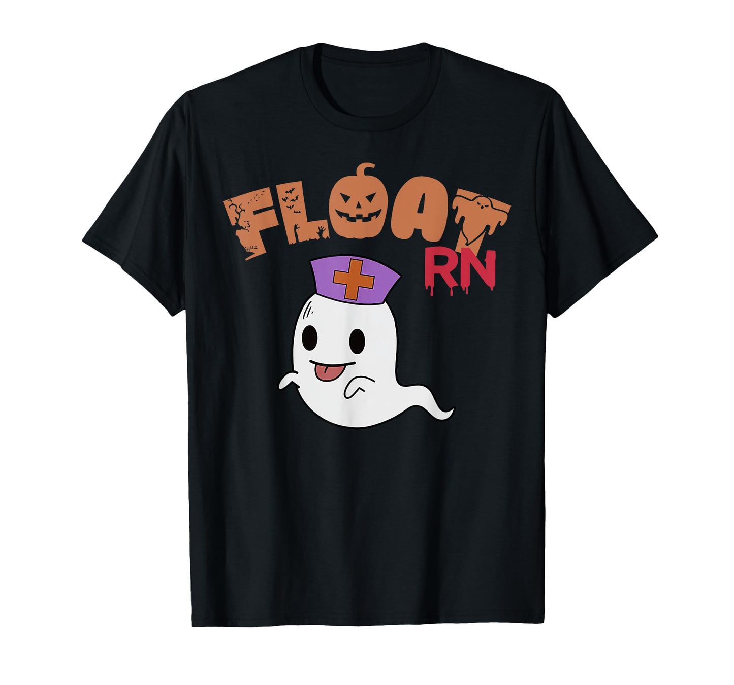Float Nurse Ghost Boo Crew Halloween Nursing Float Pool RN T-Shirt