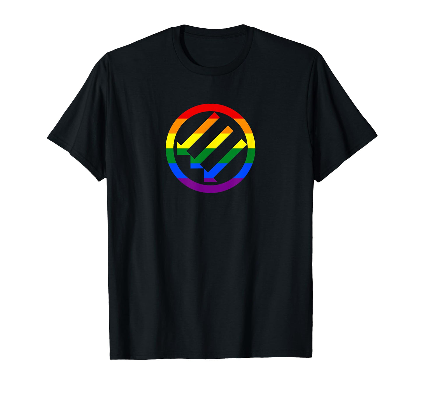 Gay Pride Flag Iron Front T-Shirt