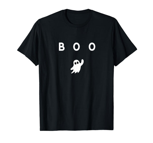 Boo Ghost Halloween Subtle Minimal Fall Funny Trick Treat T-Shirt