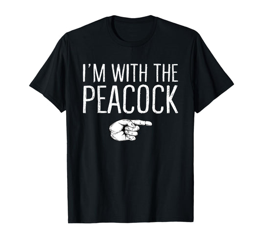 I'm With The Peacock Matching Costume Lazy Halloween Party T-Shirt